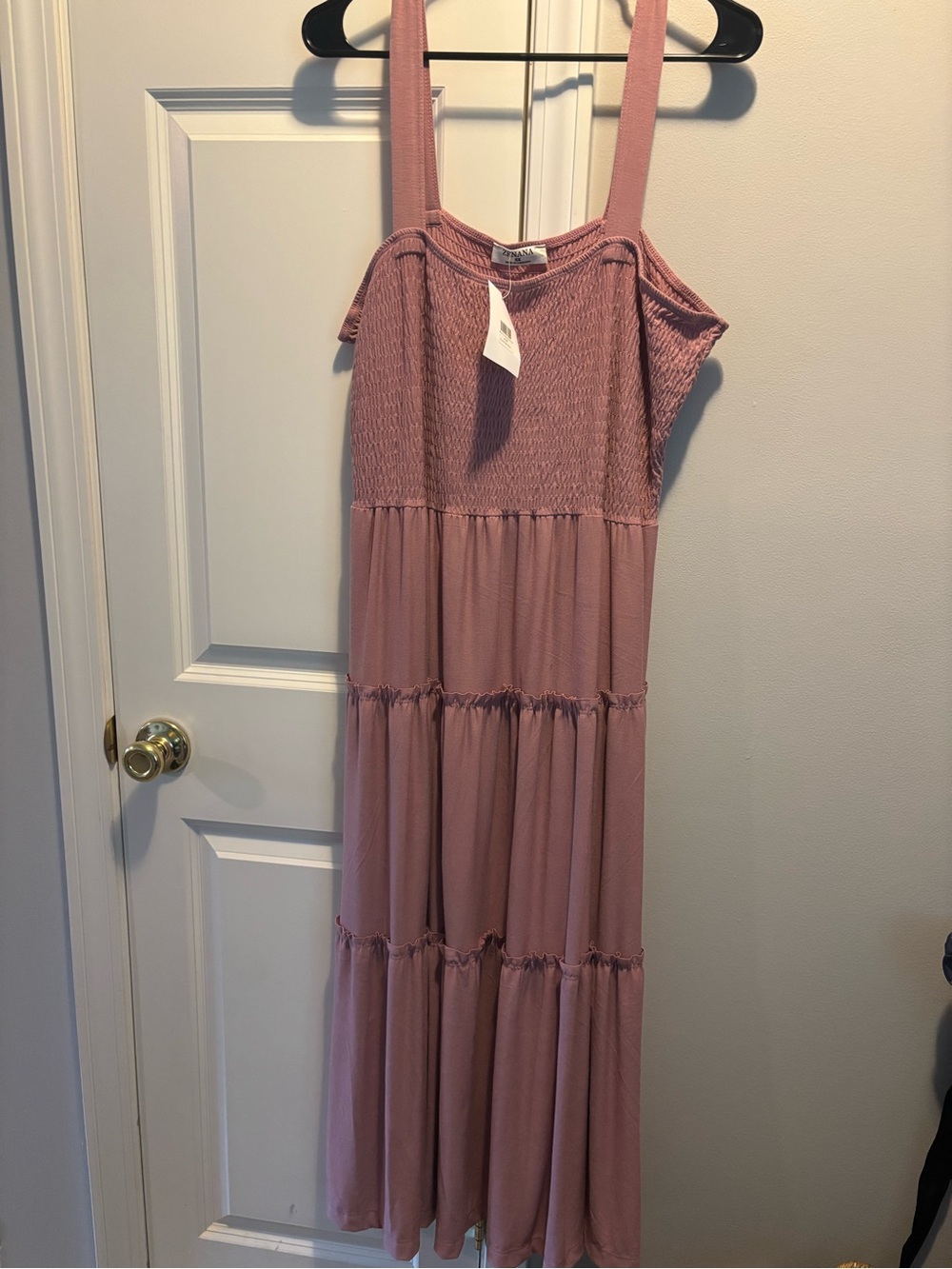 Zenana Outfitters Dusty Rose Smocked Bodice Maxi Dress